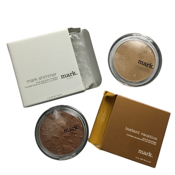 mark. Shimmer Face & Body Pressed Powder & Instant Vacation Beach Bronzer Avon - Picture 9 of 9